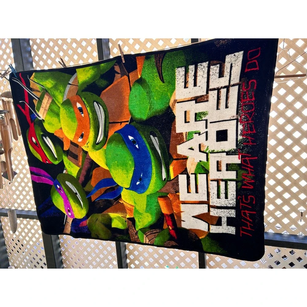 Teenage Mutant Ninja Turtles TMNT We Are Heroes Plush Fleece Throw Blanket Green